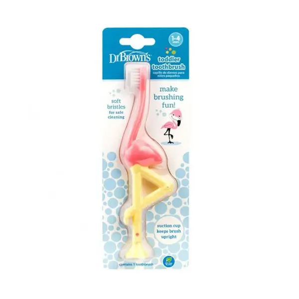 Dr. Brown's toothbrush 1-4 years flamingo