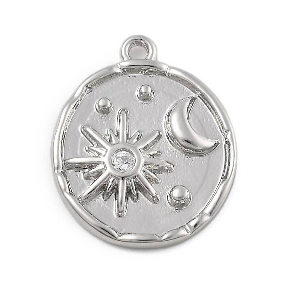 Brass Micro Pave Cubic Zirconia Pendants