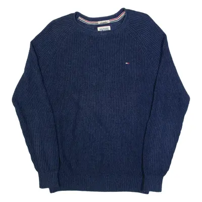 TOMMY HILFIGER Mens Jumper Blue Open Knit M