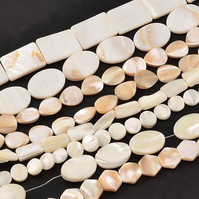 Natural Mixed Shape Sea Shell Bead Strands