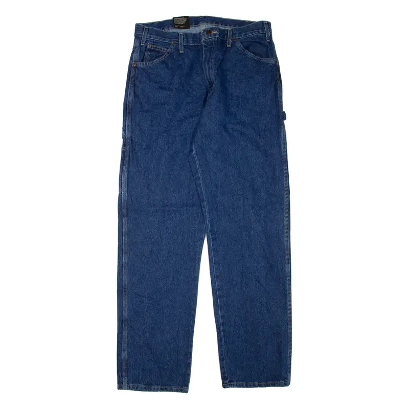 DICKIES Carpenter Mens Jeans Blue Regular Straight W34 L34