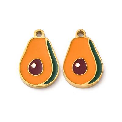 Fruit Seris 304 Stainless Steel Enamel Charms