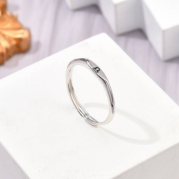 Rhodium Plated 925 Sterling Silver Adjustable Rings