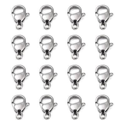 Tarnish Resistant Polished 316 Surgical Stainless Steel Lobster Claw Clasps