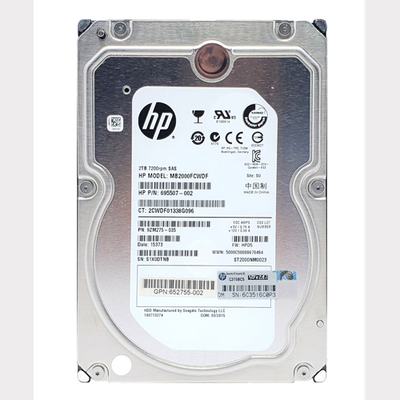 652755-002 HP 2TB 6Gb/s SAS 7200 3.5-Inch Hard Drive