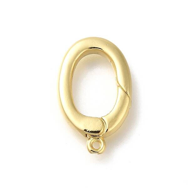 Rack Plating Oval Brass Spring Gate Rings