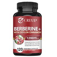 Grevip with Berberine HCl - 1200 mg, Ceylon Cinnamon - 100 mg and other high potency ingredients -  120 Capsules