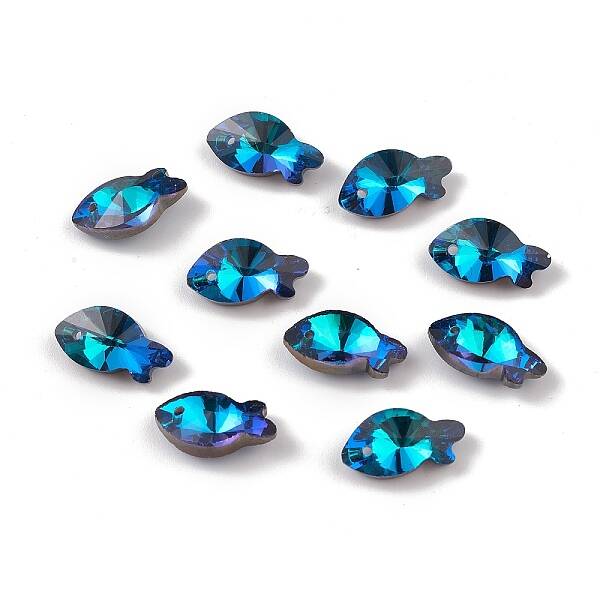 Electroplate Transparent Glass Pendants