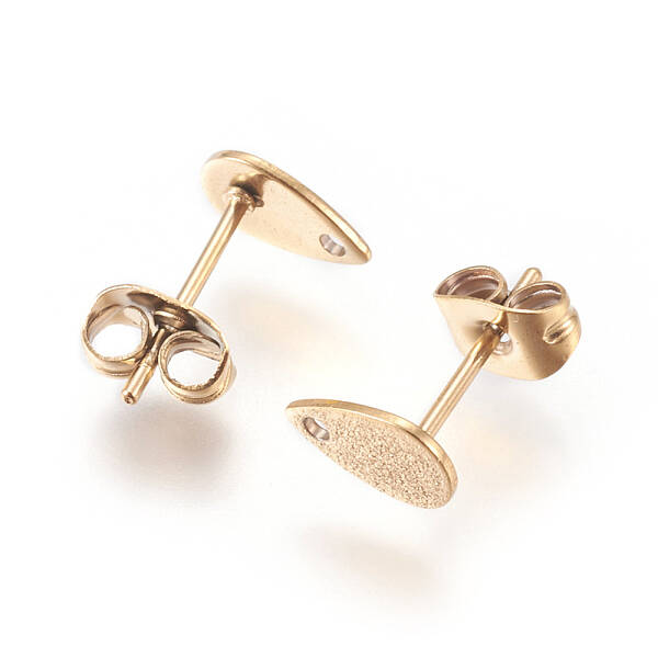 Ion Plating(IP) 304 Stainless Steel Stud Earring Findings for Dangle Charms