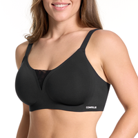 Comfelie Seamless Bra Comfort Everyday Bra Wire Free, Mesh Elegance Deep-V Sculpt Bra  EB044