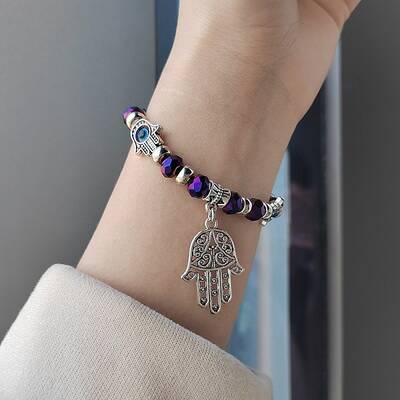 Alloy Turkiye Hamsa Hand Pendant Bracelets