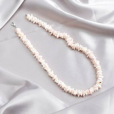 Beach Dyed Natural Shell Chip Beaded Necklaces
