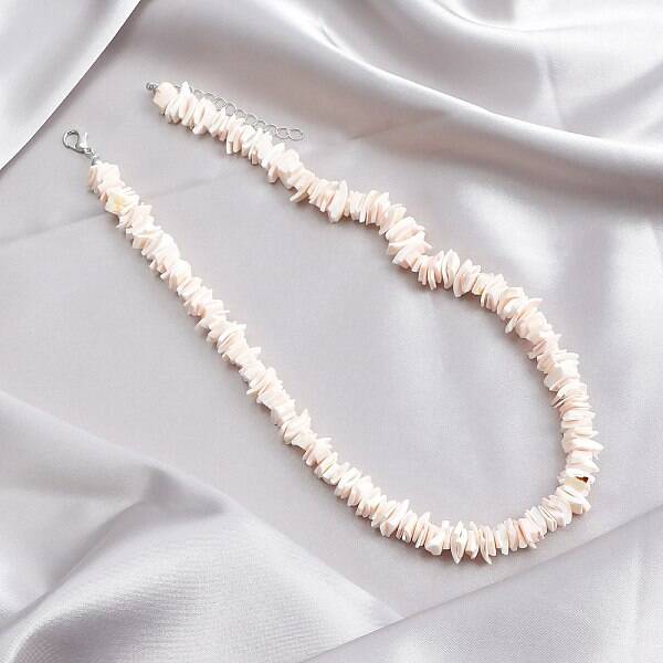 Beach Dyed Natural Shell Chip Beaded Necklaces