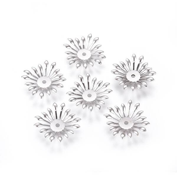 Tarnish Resistant Multi-Petal 316 Surgical Stainless Steel Bead Caps