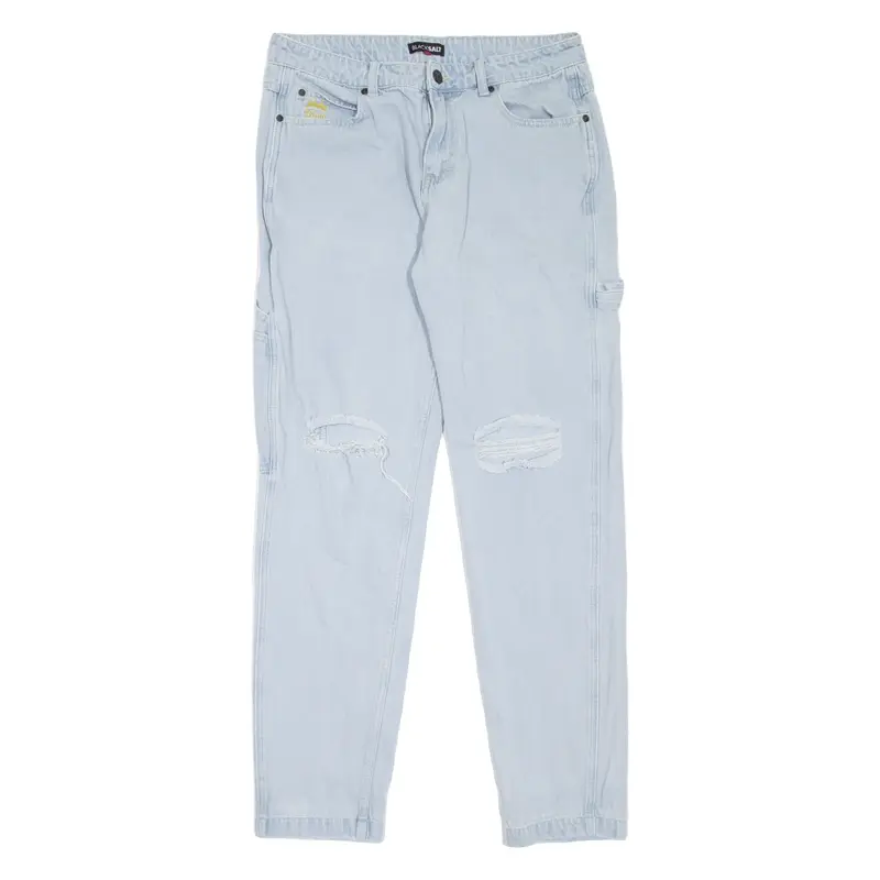 BLACK SALT Carpenter Distressed Womens Jeans Blue Regular Tapered W30 L30