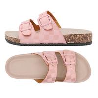 Stylish Double Buckle Checkered Women's Slide Sandals Comfort Meets Fashion for Summer