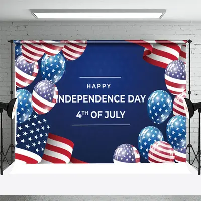 Star July 4 Stripe Balloon Independence Day Backdrop - Aperturee