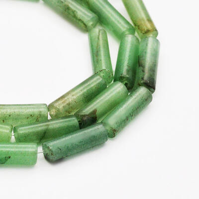 Column Natural Green Aventurine Beads Strands