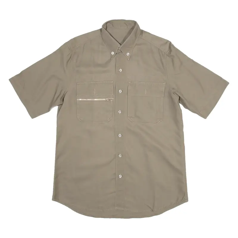 Mens Plain Shirt Brown M