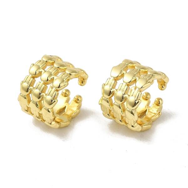 Hand Shaped Brass Cuff Earrings for Women