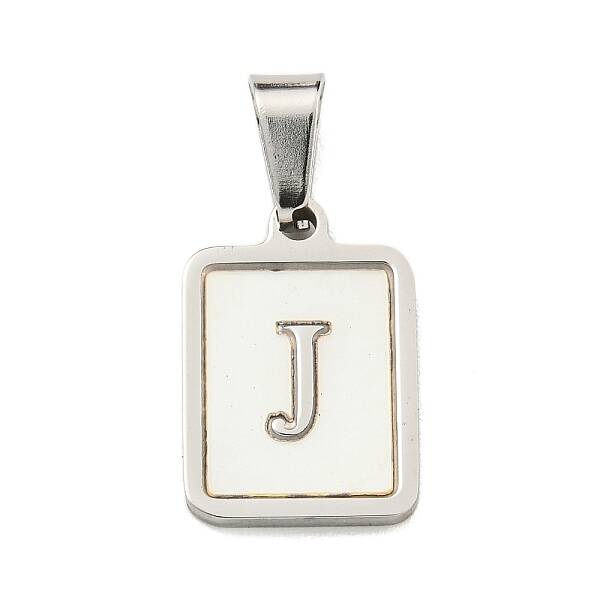 304 Stainless Steel Pave Natural White Shell Pendants
