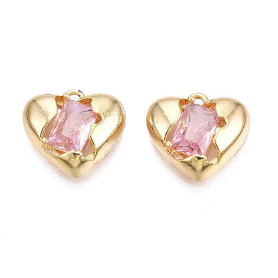 Brass Inlaid Cubic Zirconia Charms