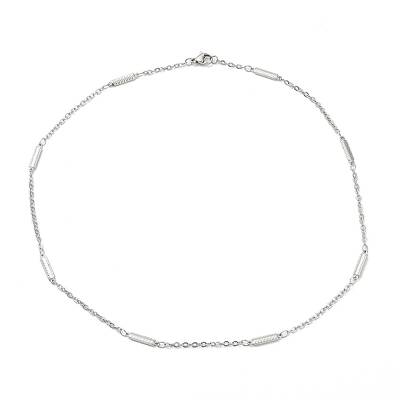 Non-Tarnish 304 Stainless Steel Rectangle Link Chain Necklace