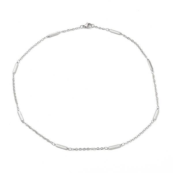 Non-Tarnish 304 Stainless Steel Rectangle Link Chain Necklace