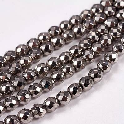 Electroplate Non-magnetic Synthetic Hematite Beads Strands