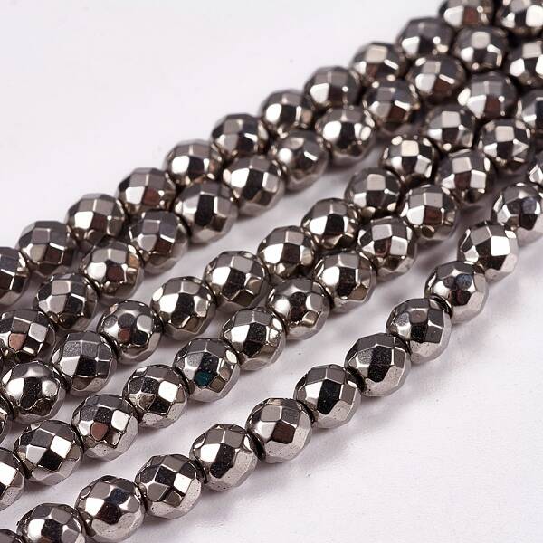 Electroplate Non-magnetic Synthetic Hematite Beads Strands