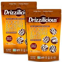Drizzilicious Cookies & Cream Mini Rice Cakes - Gluten-Free, Vegan, Crunchy & Healthy Snack, 90 Calories per Serving, 4 oz (P...
