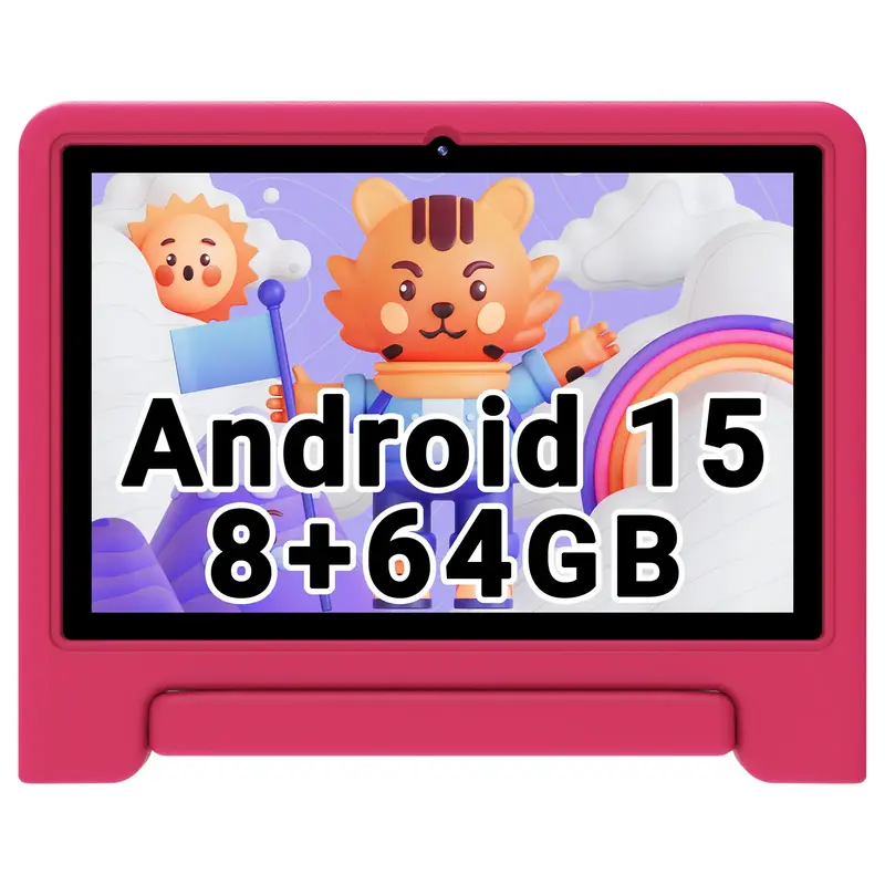 2025 New Model, ApoloSign Kids Tablet, 10.1 inch Android 15 Tablet for Children, Shockproof Case, 8-hr Battery, WiFi Android ...