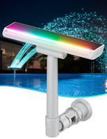 Solar-Powered Pool Fountain with 10-Color 4-Mode LED Lights, Above/Inground Pool Fountain Solar Lights with Remote, Adjustabl...