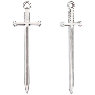 Beebeecraft 1 Box 10Pcs Sword Charms Stainless Steel Katana Dagger Arrow Dangle Pendants Charms for Jewellery Making Necklace...