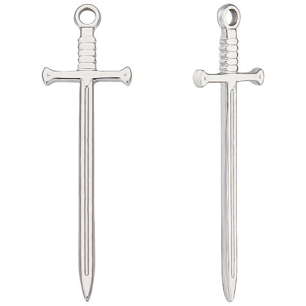Beebeecraft 1 Box 10Pcs Sword Charms Stainless Steel Katana Dagger Arrow Dangle Pendants Charms for Jewellery Making Necklace...