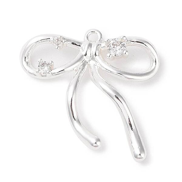 Brass Micro Pave Clear Cubic Zirconia Pendants