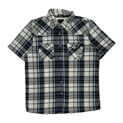 Oakley Checked Short Sleeve Shirt - XL Grey Cotton