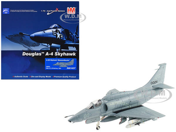 Douglas A-4M Skyhawk Aircraft VMA-131 Diamondbacks (1993) United States Marines Air Power Series 1/72 Diecast Model by Hobby ...