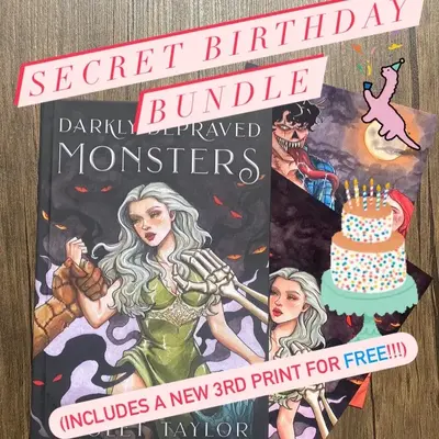 SECRET BIRTHDAY BUNDLE!! Darkly Depraved Monsters + SFW/NSFW Print Bundle by Violet Taylor (Signed Copy 6x9 Monster Romance A...