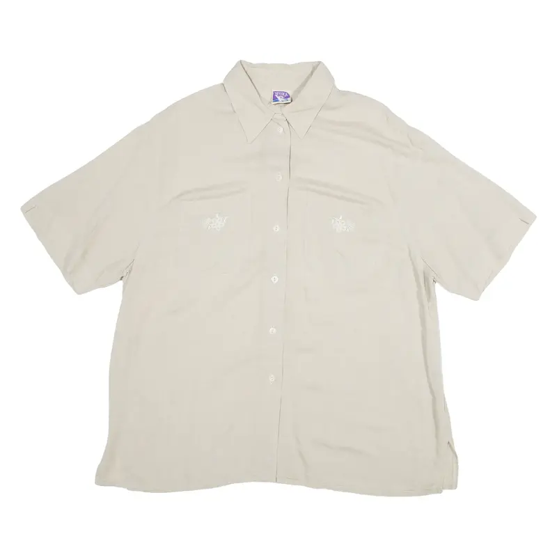 YESSICA Womens Plain Shirt Beige XL