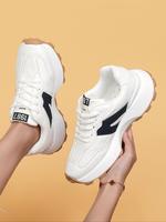 Women's Fashionable Lace Up Front Letter Design Low Top Sneakers, Gifts for Girlfriend, Casual Comfortable Sports Running Sh...