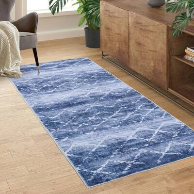 Garvee Area Rug Washable Rugs for Living Room Modern Abstract Lines Area Rug for Bedroom Contemporary Distressed Geometric Of...