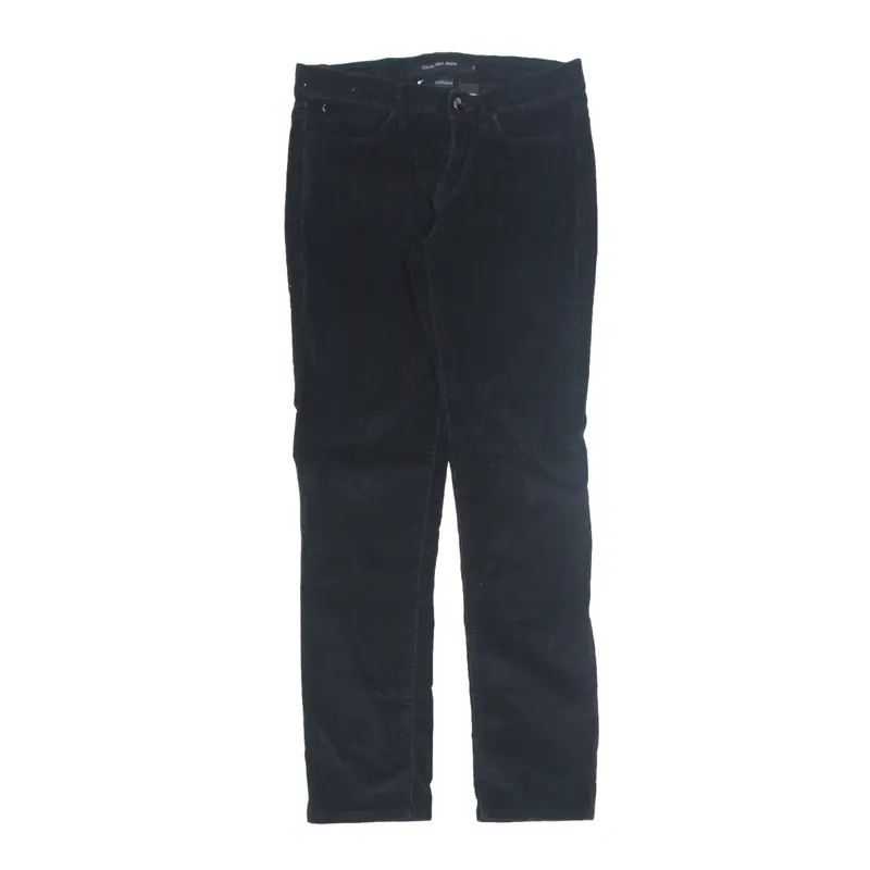 CALVIN KLEIN JEANS Corduroy Trousers Black Slim Straight Womens W28 L28