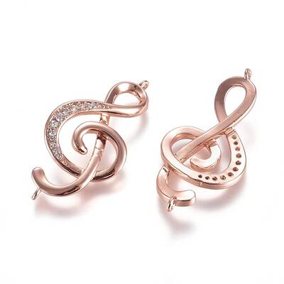 Brass Micro Pave Cubic Zirconia Links connectors