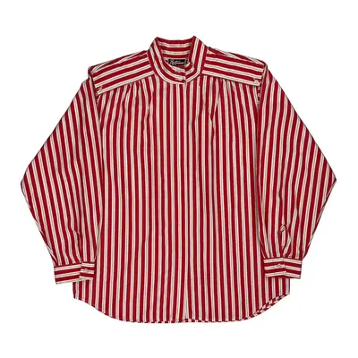 Striped Pattern Pat Fashions Striped Patterned Shirt - Large Red Cotton Blend