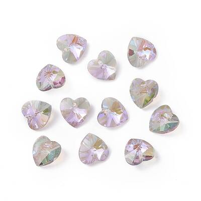 Transparent Faceted Glass Charms