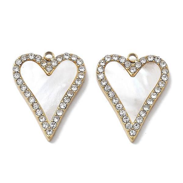 PVD Vacuum Plating 304 Stainless Steel Pave Shell Pendants