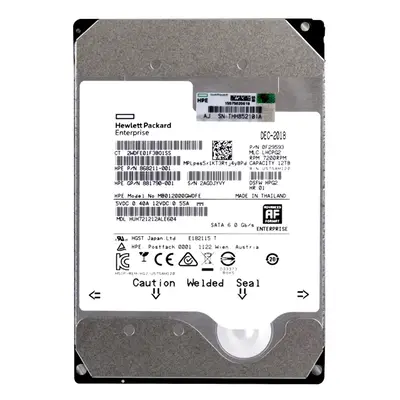 868211-001 HP 12TB 7200RPM SATA 6GB/s Hot-Pluggable 3.5-Inch LPc Hard Drive for ProLiant Gen8/Gen9/Gen10/Gen10+/Gen11 Servers