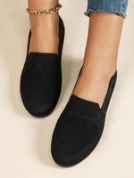 Women's Solid Color Slip on Flat Shoes, Casual Comfortable Breathable Lightweight Office Shoes , Flats Shoes Women, All-match...