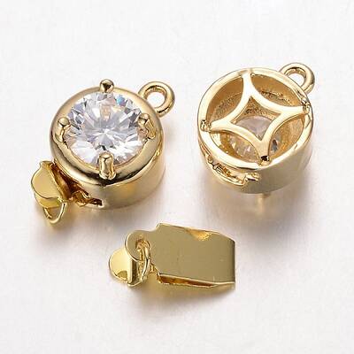 Brass Cubic Zirconia Box Clasps